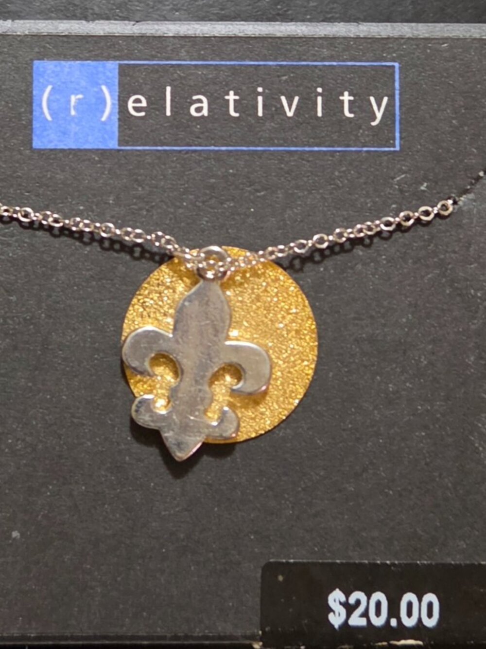 From Relativity A Round Gold & French Pendant On A 9" Chain with A 3" Extender